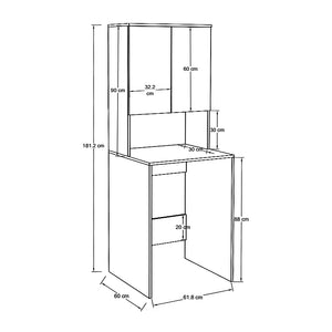 Έπιπλο πλυντηρίου Ceza  χρώμα λευκό 65x60x182εκ. - Pakobazaar