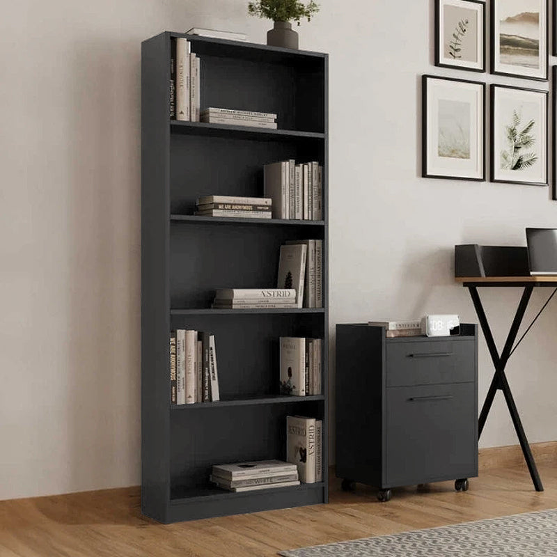 Βιβλιοθήκη Max  χρώμα ανθρακί 58x23x170εκ. - Pakobazaar