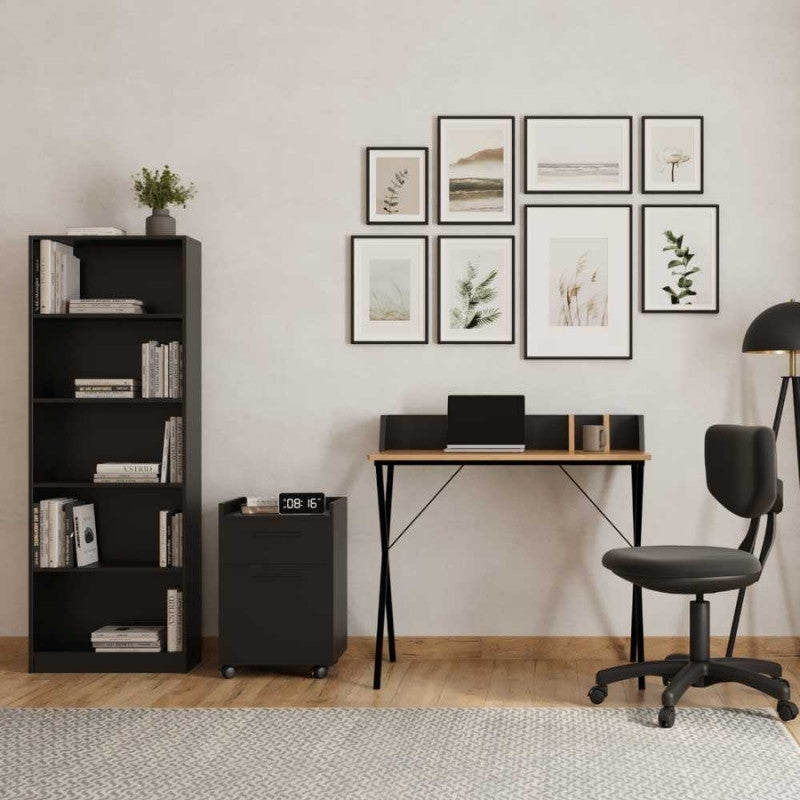 Βιβλιοθήκη Max  χρώμα ανθρακί 58x23x170εκ. - Pakobazaar