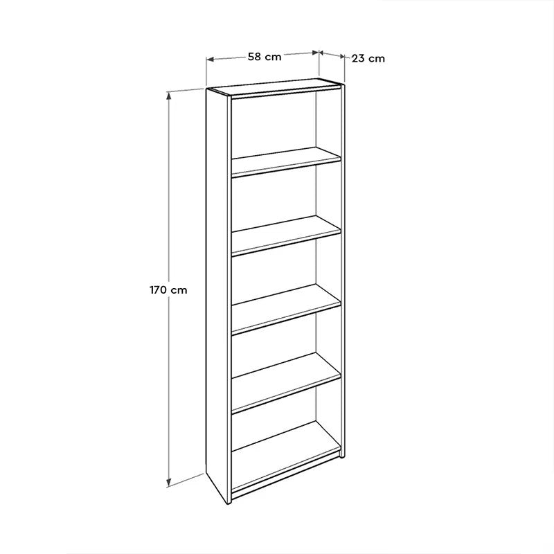 Βιβλιοθήκη Max  χρώμα ανθρακί 58x23x170εκ. - Pakobazaar