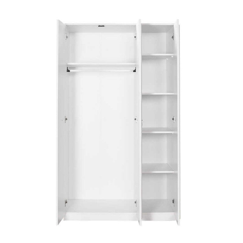 Ντουλάπα ρούχων Hampton  τρίφυλλη χρώμα λευκό 103x52x185εκ.