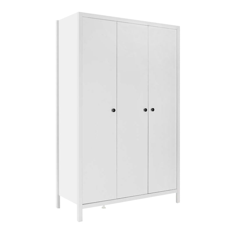 Ντουλάπα ρούχων French  τρίφυλλη χρώμα λευκό 125x54x196εκ.
