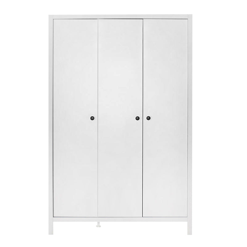 Ντουλάπα ρούχων French  τρίφυλλη χρώμα λευκό 125x54x196εκ.