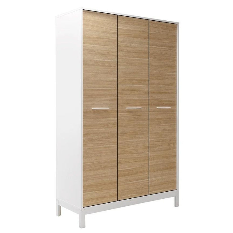 Ντουλάπα ρούχων London  τρίφυλλη χρώμα oak - λευκό 120x52x202εκ. - Pakobazaar