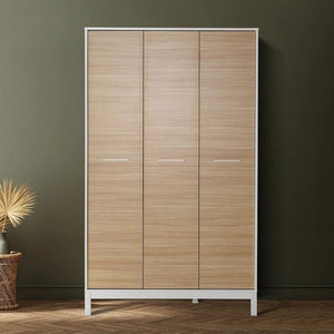 Ντουλάπα ρούχων London  τρίφυλλη χρώμα oak - λευκό 120x52x202εκ. - Pakobazaar