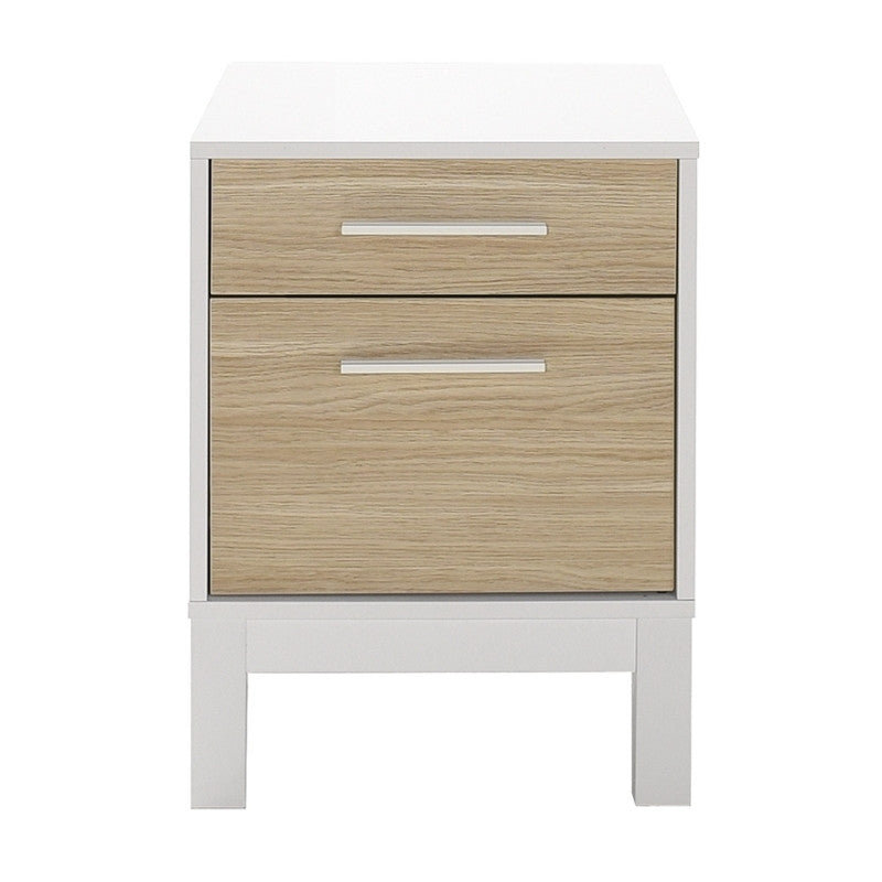 Κομοδίνο London  χρώμα λευκό - oak 45x41x60εκ.