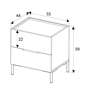 Κομοδίνο Oryana  χρώμα καρυδί 55x44x59εκ. - Pakobazaar