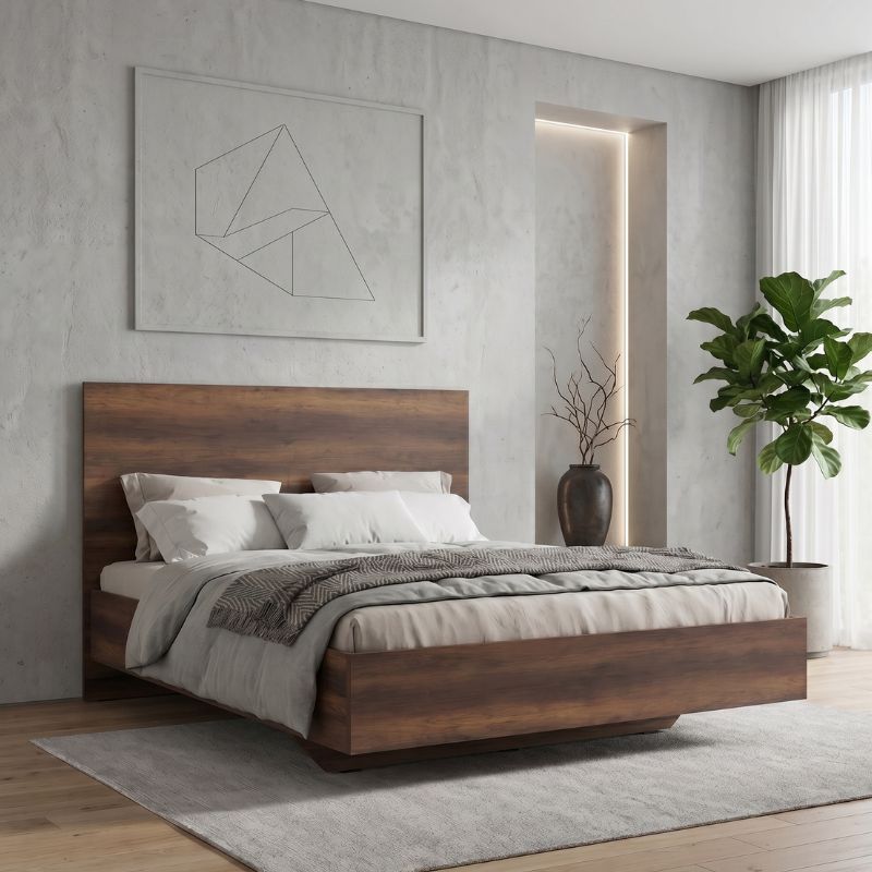 Κρεβάτι Oryana  χρώμα καρυδί 160x200εκ. - Pakobazaar