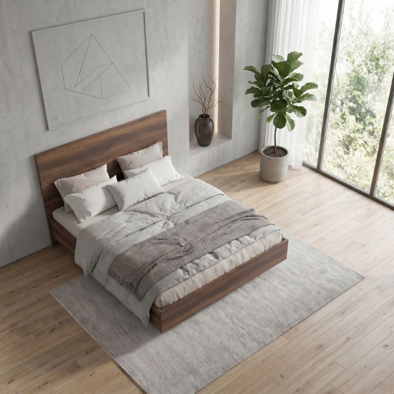 Κρεβάτι Oryana  χρώμα καρυδί 160x200εκ. - Pakobazaar