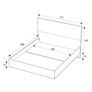 Κρεβάτι Oryana  χρώμα καρυδί 160x200εκ. - Pakobazaar
