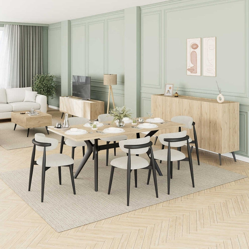 Μπουφές Luna  χρώμα florida oak 180x43x100εκ.