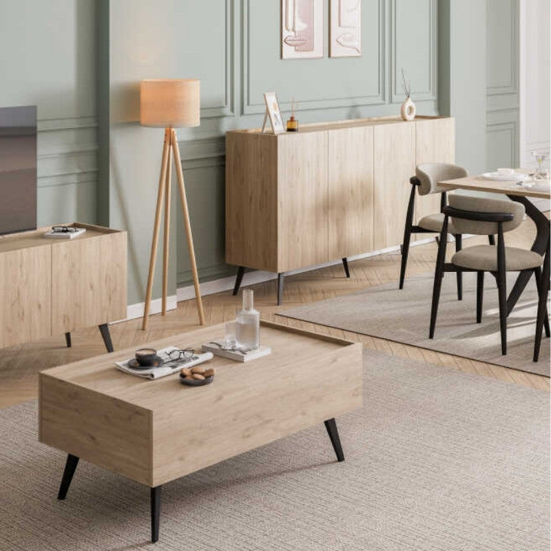 Μπουφές Luna  χρώμα florida oak 180x43x100εκ.