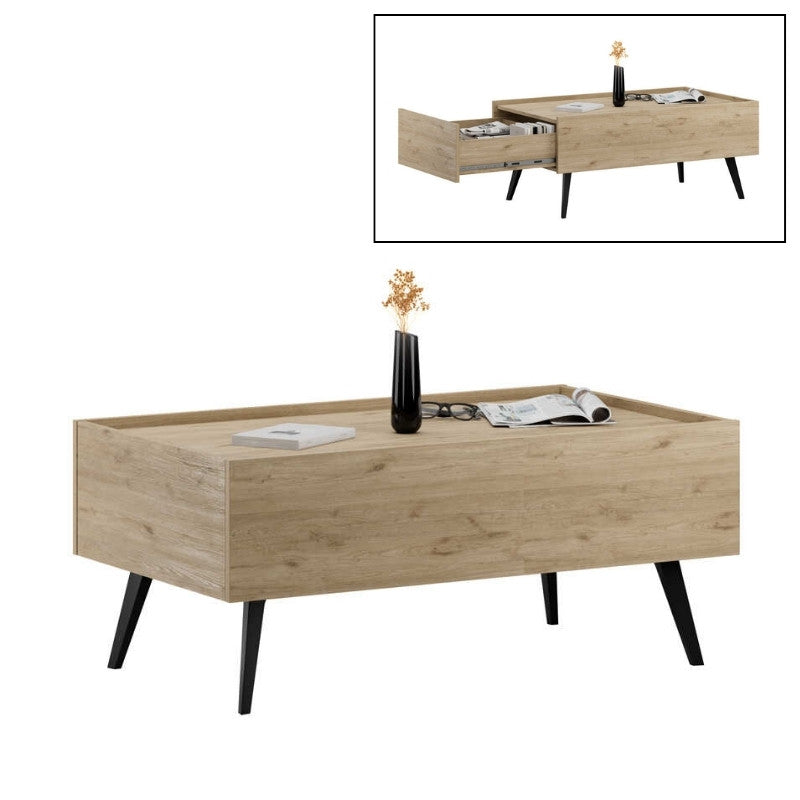 Τραπεζάκι σαλονιού Luna  χρώμα florida oak 102x61x44εκ.