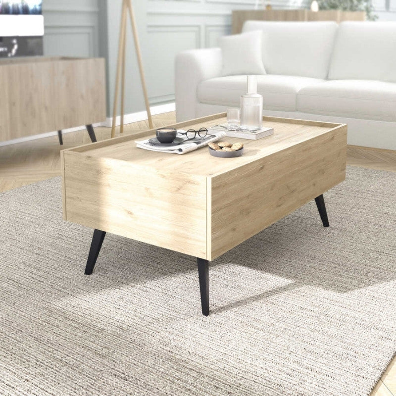 Τραπεζάκι σαλονιού Luna  χρώμα florida oak 102x61x44εκ.