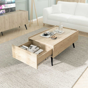 Τραπεζάκι σαλονιού Luna  χρώμα florida oak 102x61x44εκ.