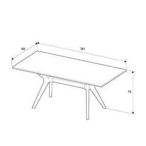 Τραπέζι Luna  χρώμα florida oak 181x90x75εκ.