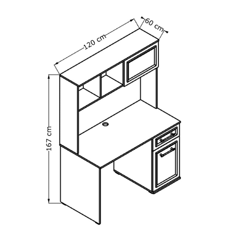 Γραφείο εργασίας Country  χρώμα λευκό 120x60x167εκ.