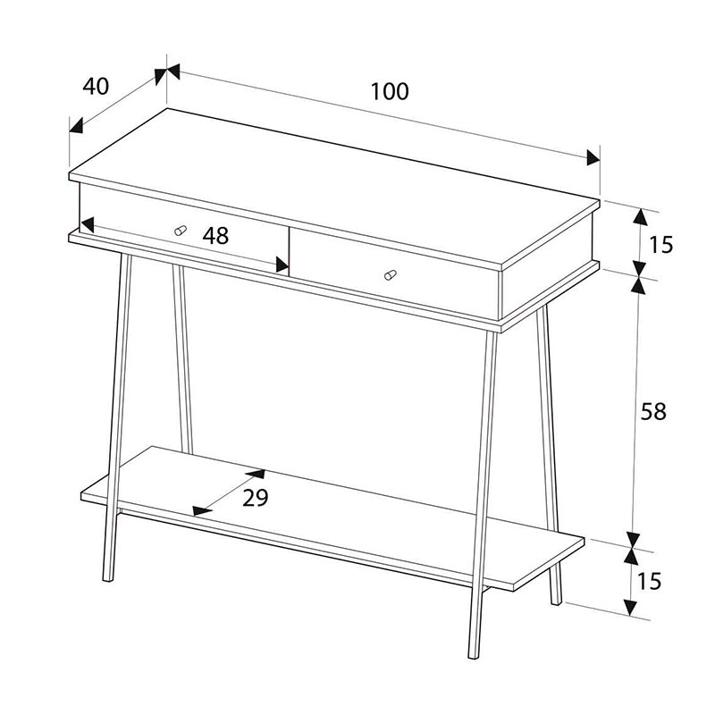 Κονσόλα Elite  χρώμα λευκό του πάγου 100x40x88εκ.