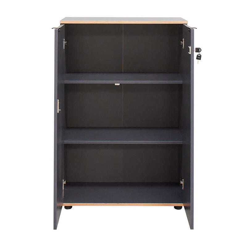 Ντουλάπι γραφείου Rio  με κλειδαριά χρώμα ανθρακί 72x34x109εκ.