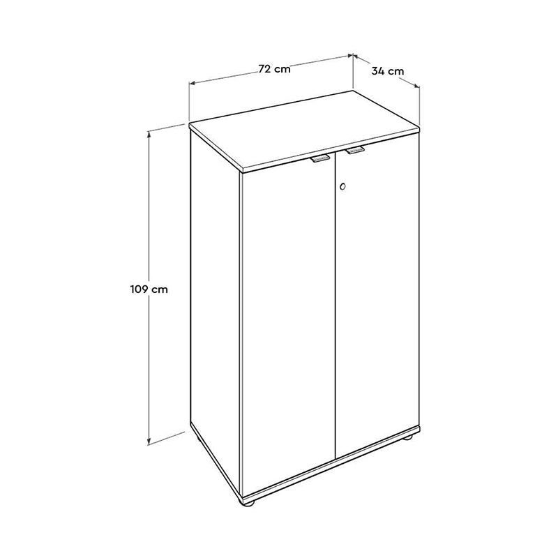 Ντουλάπι γραφείου Rio  με κλειδαριά χρώμα ανθρακί 72x34x109εκ.