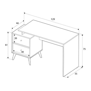 Γραφείο εργασίας Terra  χρώμα florida oak 129x55x75εκ.
