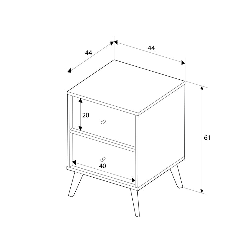 Κομοδίνο Terra  χρώμα florida oak 44x44x61εκ. - Pakobazaar