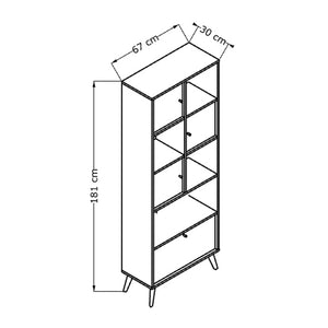 Βιβλιοθήκη Terra  χρώμα florida oak 67x30x181εκ. - Pakobazaar