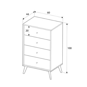 Συρταριέρα Terra  χρώμα florida oak 60x44x100εκ. - Pakobazaar