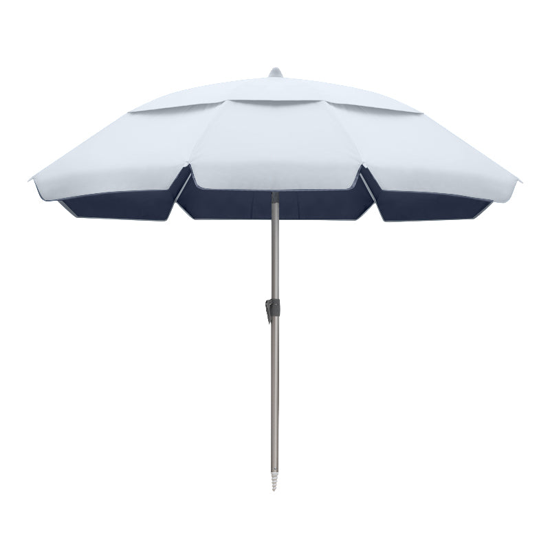 Ομπρέλα θαλάσσης αλουμινίου Malibu  με UPF 50+ προστασία χρώμα ασημί - μπλε Ø2m