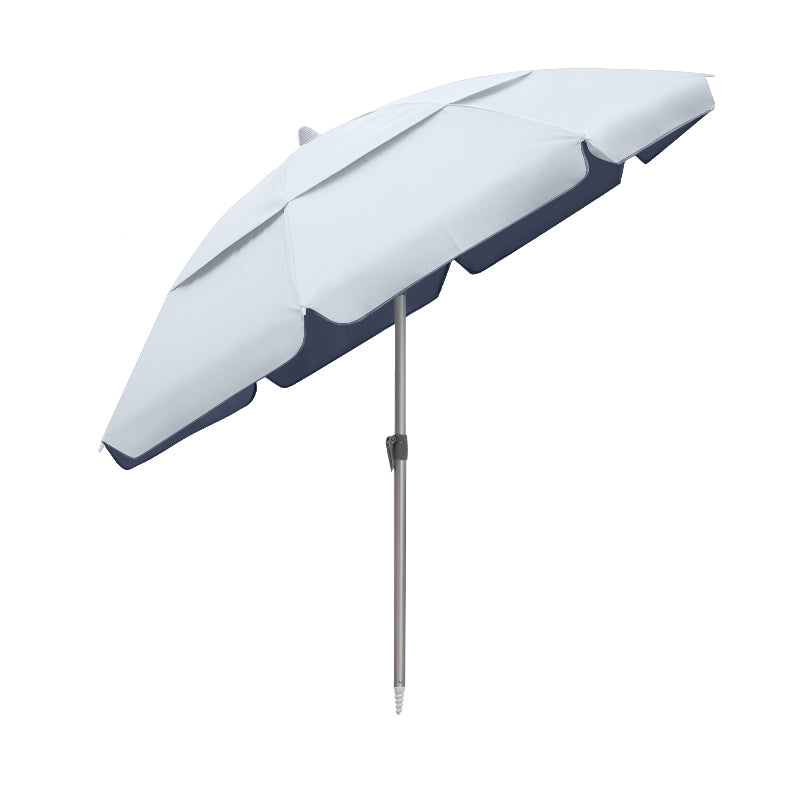 Ομπρέλα θαλάσσης αλουμινίου Malibu  με UPF 50+ προστασία χρώμα ασημί - μπλε Ø2m