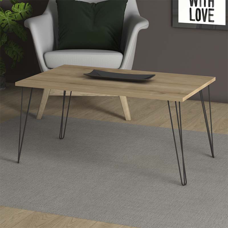 Τραπεζάκι σαλονιού Fiona  χρώμα oak 90x55x43εκ.
