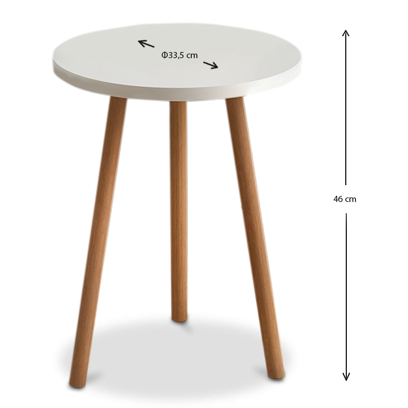 Τραπεζάκι βοηθητικό Roma  χρώμα λευκό 33,5x33,5x46εκ. - Pakobazaar
