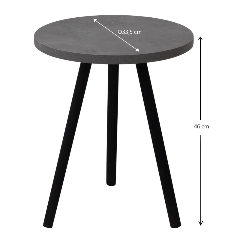 Τραπεζάκι βοηθητικό Roma  χρώμα γκρι ρετρό 33,5x33,5x46εκ.