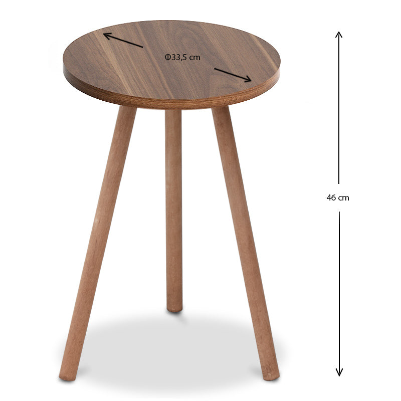 Τραπεζάκι βοηθητικό Roma  χρώμα καρυδί 33,5x33,5x46εκ. - Pakobazaar