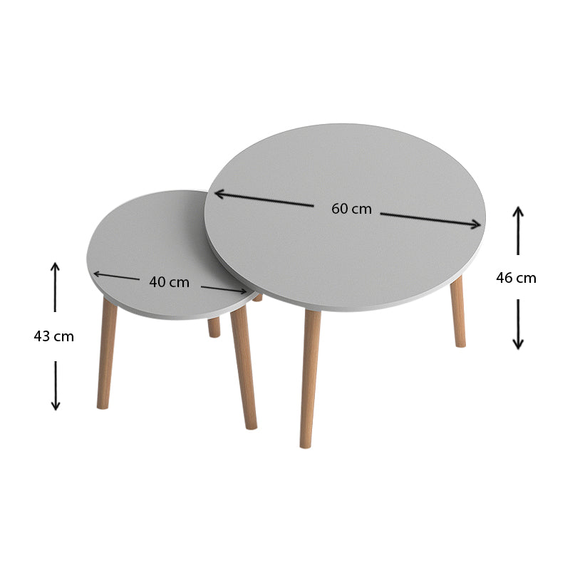 Σετ τραπεζάκια σαλονιού Roma  2 τμχ. χρώμα λευκό 60x60x46εκ.