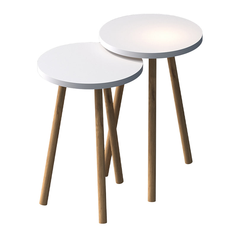 Τραπεζάκια βοηθητικά σετ 2 τμχ Roma  χρώμα λευκό Ø34x46εκ. - Pakobazaar