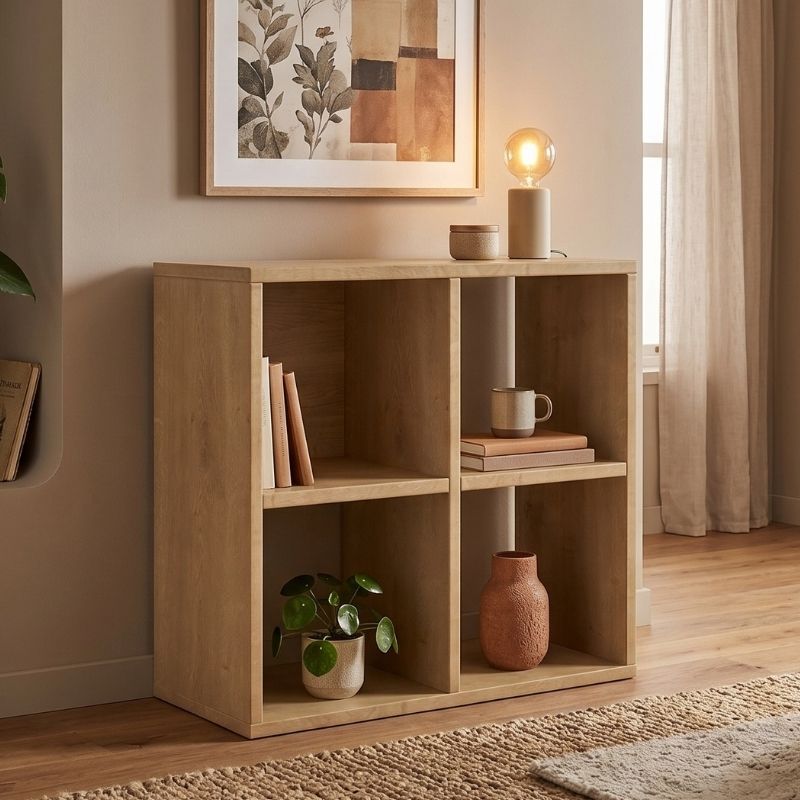 Βιβλιοθήκη Cube  χρώμα sapphire oak 60x30x60εκ. - Pakobazaar