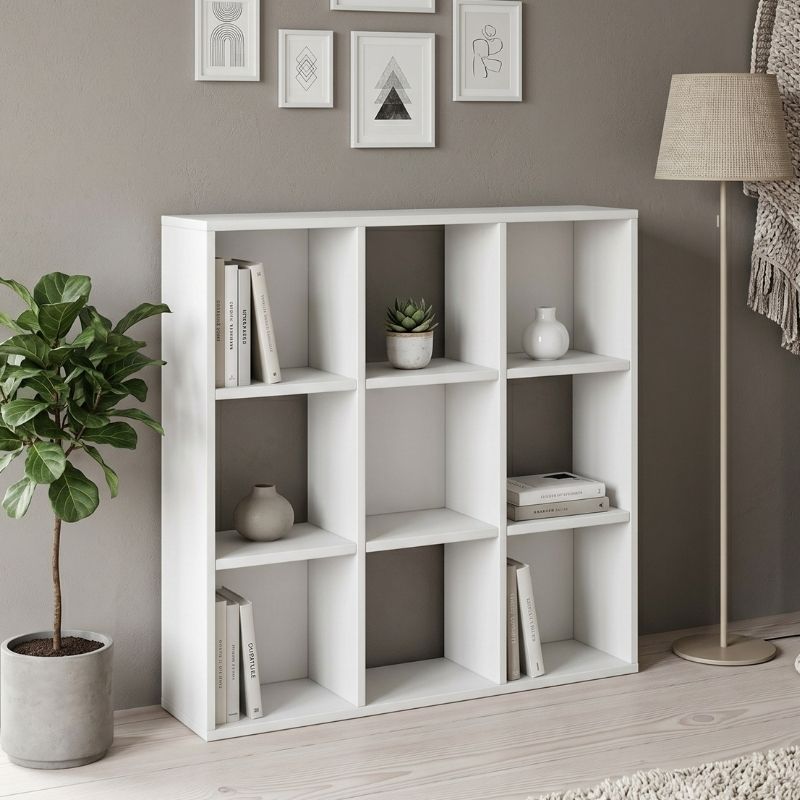 Βιβλιοθήκη Cube  χρώμα λευκό 90x30x90εκ. - Pakobazaar