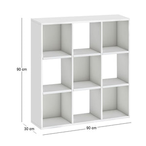 Βιβλιοθήκη Cube  χρώμα λευκό 90x30x90εκ. - Pakobazaar
