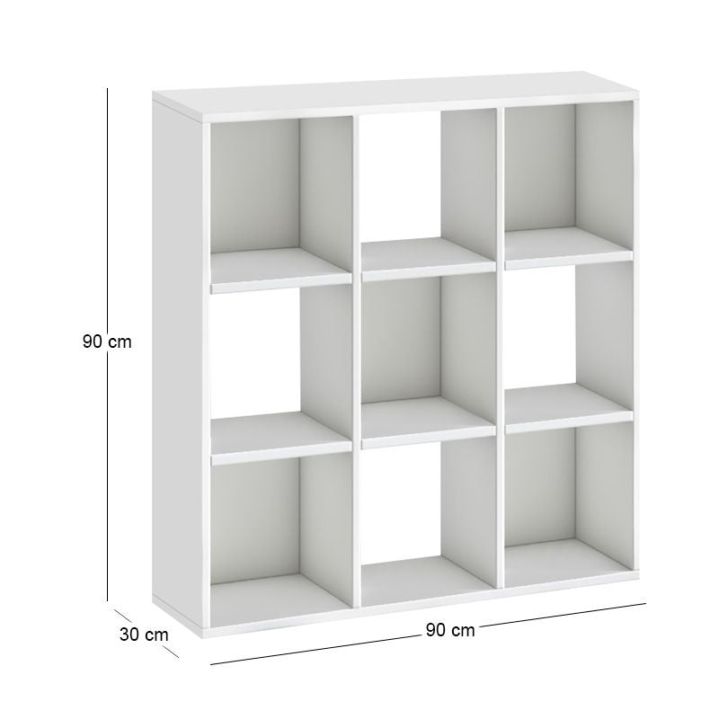 Βιβλιοθήκη Cube  χρώμα λευκό 90x30x90εκ. - Pakobazaar