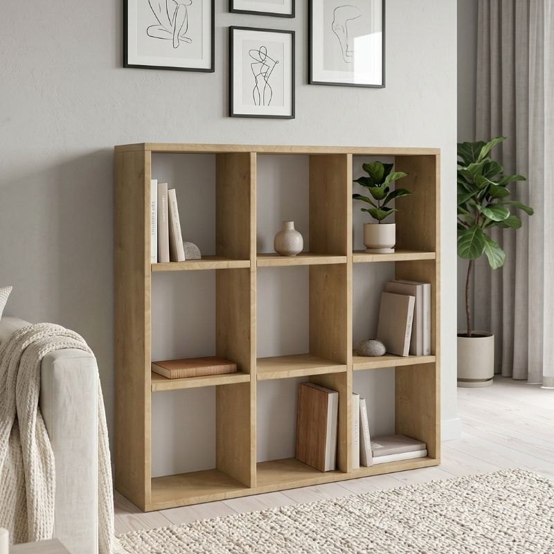 Βιβλιοθήκη Cube  χρώμα sapphire oak 90x30x90εκ. - Pakobazaar