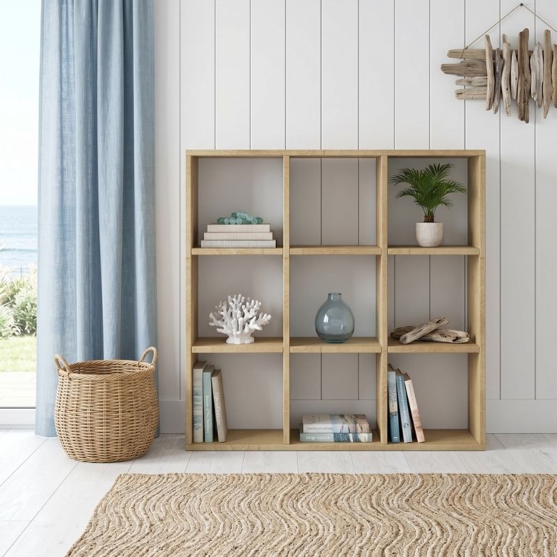 Βιβλιοθήκη Cube  χρώμα sapphire oak 90x30x90εκ. - Pakobazaar