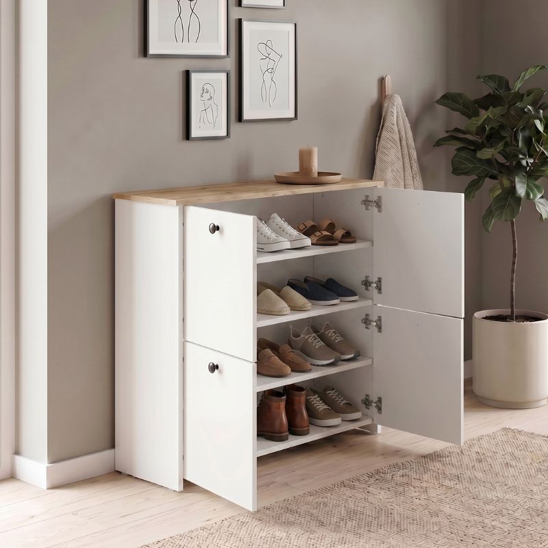 Παπουτσοθήκη Palma  χρώμα λευκό - sapphire oak 90x35x90εκ. - Pakobazaar