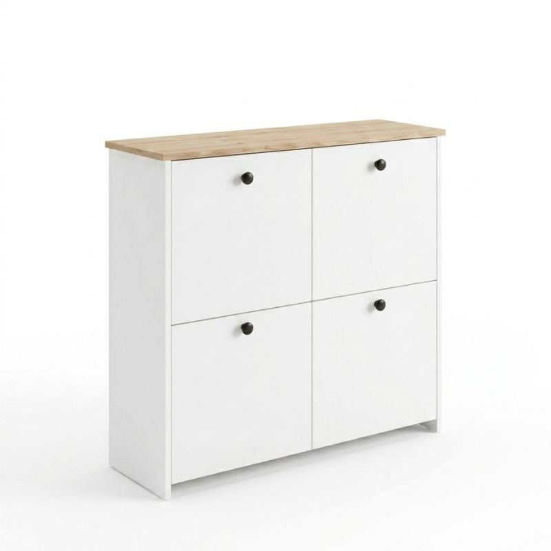 Παπουτσοθήκη Palma  χρώμα λευκό - sapphire oak 90x35x90εκ. - Pakobazaar
