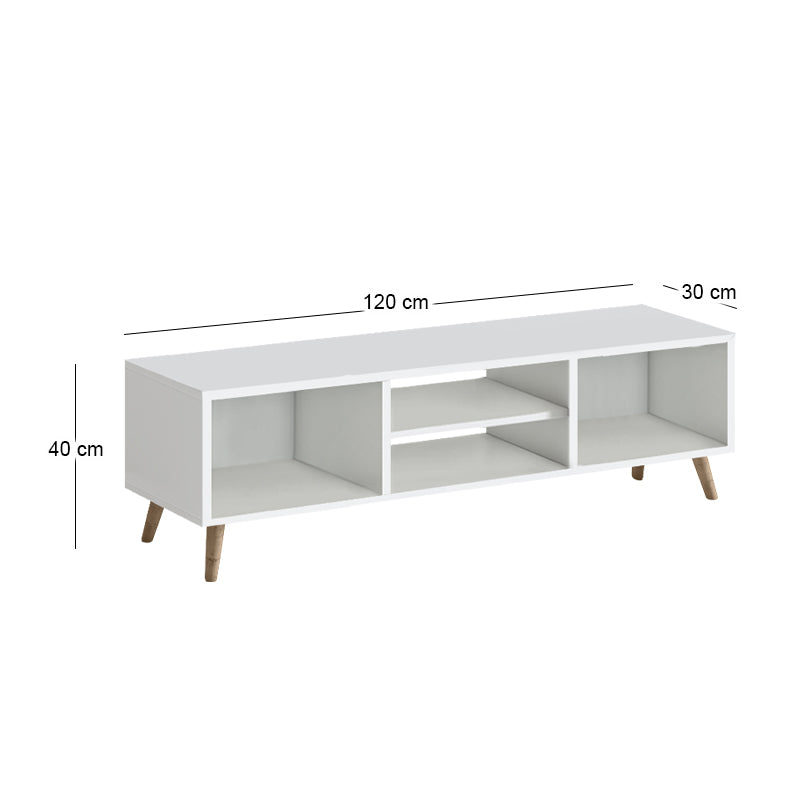 Έπιπλο τηλεόρασης Loren  χρώμα λευκό 120x30x40εκ. - Pakobazaar