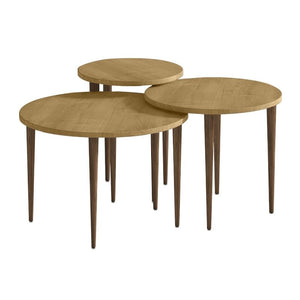 Τραπεζάκι σαλονιού σετ 3 τμχ Nola  χρώμα sapphire oak Ø60x46εκ. - Pakobazaar