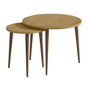 Τραπεζάκι σαλονιού σετ 2 τμχ Nola  χρώμα sapphire oak Ø60x46εκ. - Pakobazaar
