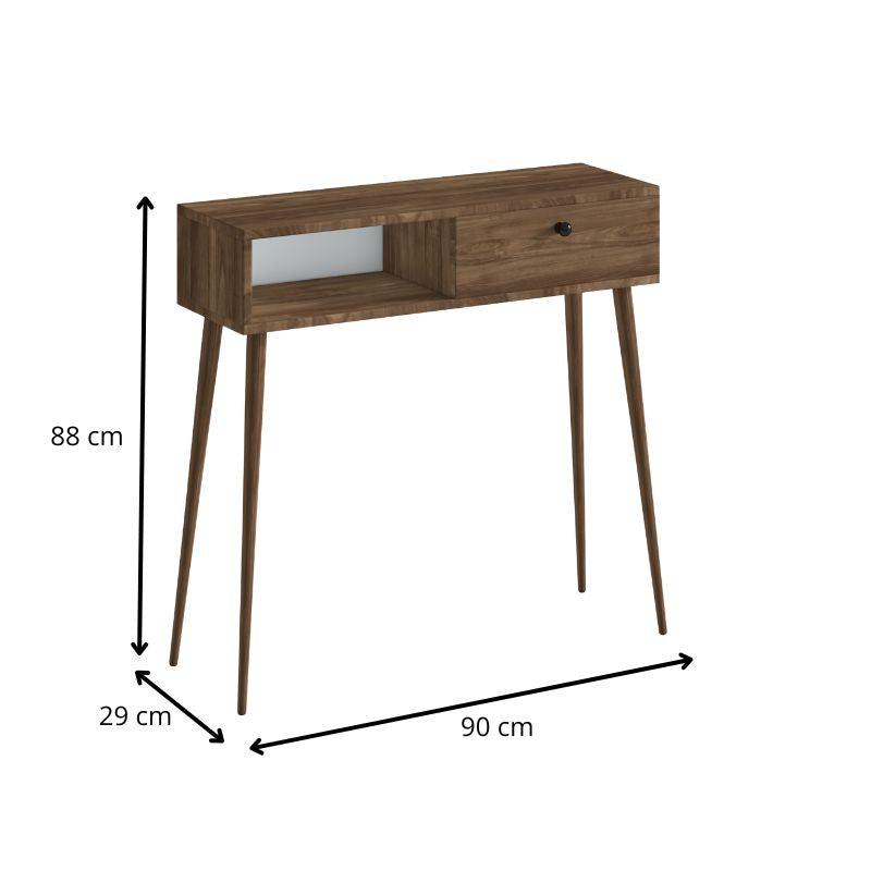 Κονσόλα Napoli  χρώμα καρυδί 90x29x88εκ. - Pakobazaar