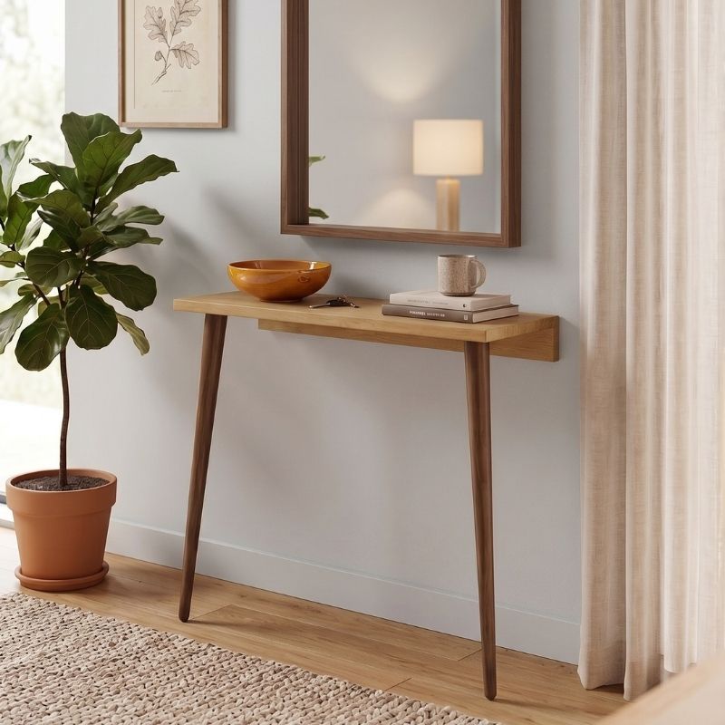 Κονσόλα επιτοίχια Moca  χρώμα sapphire oak 60x22x77εκ. - Pakobazaar