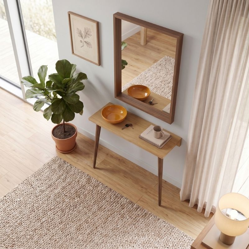 Κονσόλα επιτοίχια Moca  χρώμα sapphire oak 60x22x77εκ. - Pakobazaar
